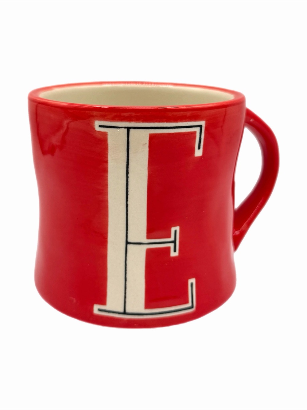 Anthropologie Red Initial “E” Monogram Coffee Mug